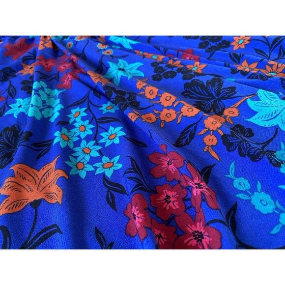 CHAPS Womens Faux Wrap Knit Dress Capri Multi Blue 8P NWT - Picture 5 of 11